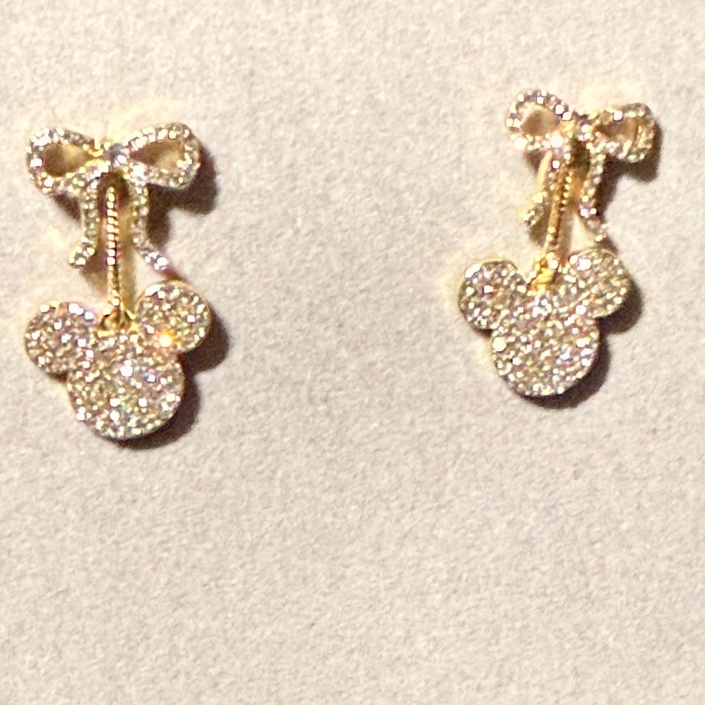 Disney x BaubleBar Mickey & Bow Sparkling Dangle Earrings